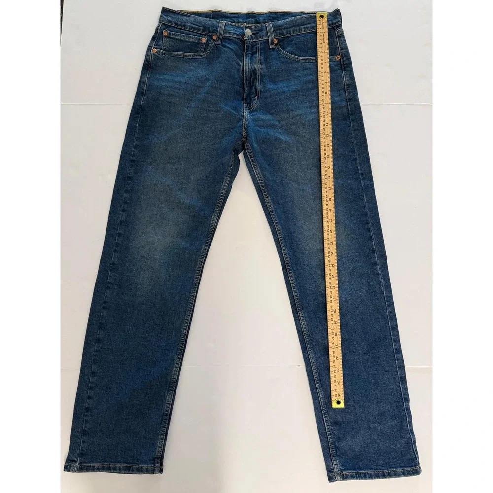 Levis 505 Regular Fit Mens Jeans 34x32 Medium Wash Straight Leg Denim